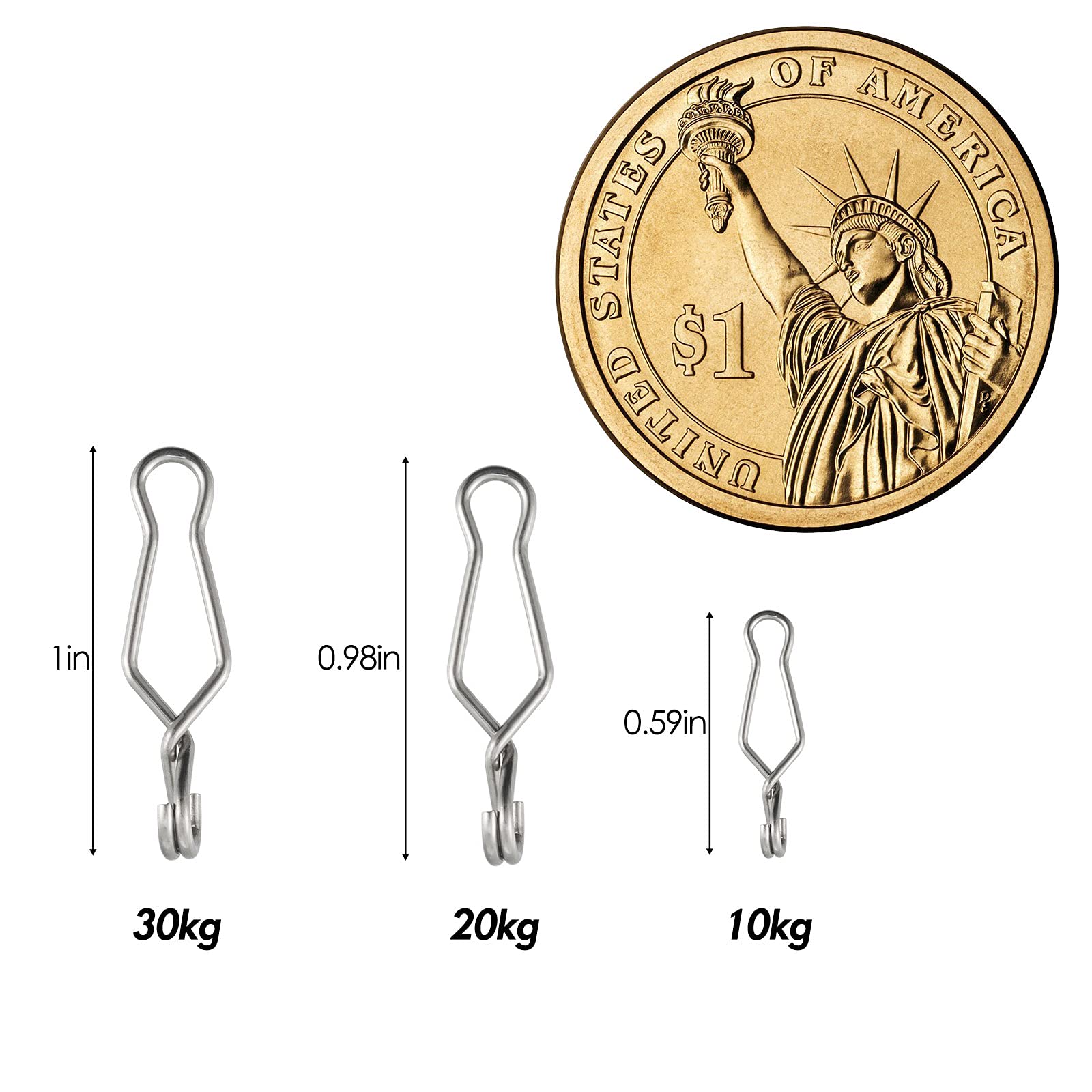 **Dr.Fish 20 Pack Stainless Steel Speed Clips - Quick Change Lure Clips for Topwater & Freshwater Fishing - Ideal for Crankbaits, Snaps & Quick Tackle Changes**    *(Perfect for Bass, Trout & Saltwater Fishing - Easy to Use & Durable for All Fishing Conditions)*