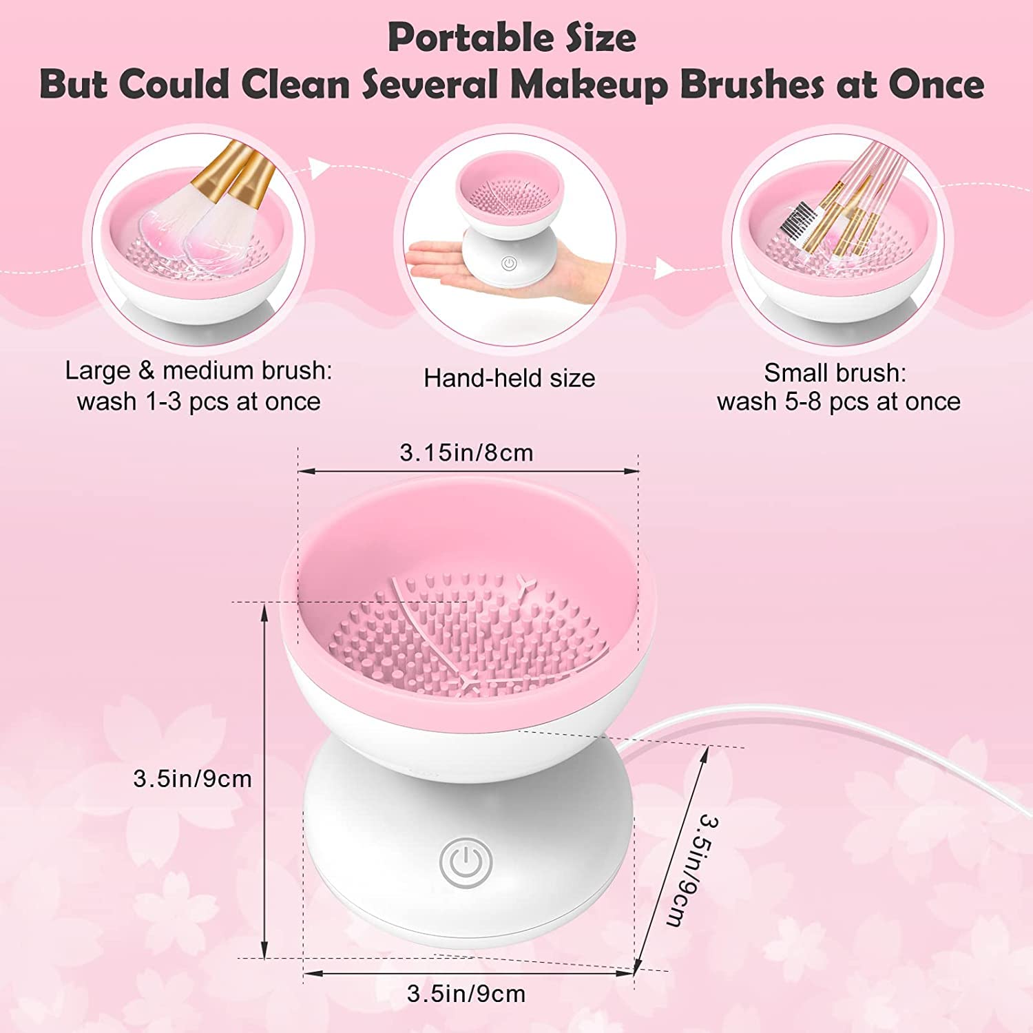Electric Makeup Brush Cleaner Machine - Automatic Spinner for All Size Brushes | Latest Design Painting & Cosmetic Brush Washer | Perfect Mother's Day Gift | Use for Home Salon, Travel & Professional Makeup Kit Organization