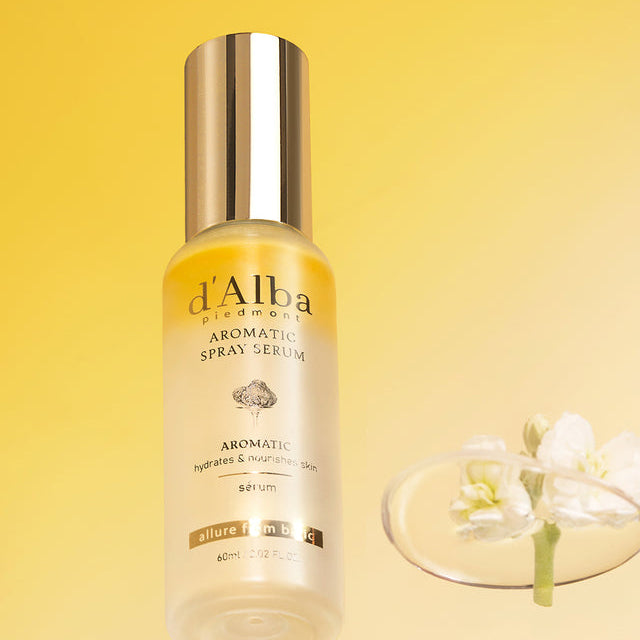 d'Alba White Truffle First Aromatic Spray Serum 60ml - Hydrating Facial Mist for Glowing Skin | Day & Night Skincare Routine, Travel Essential