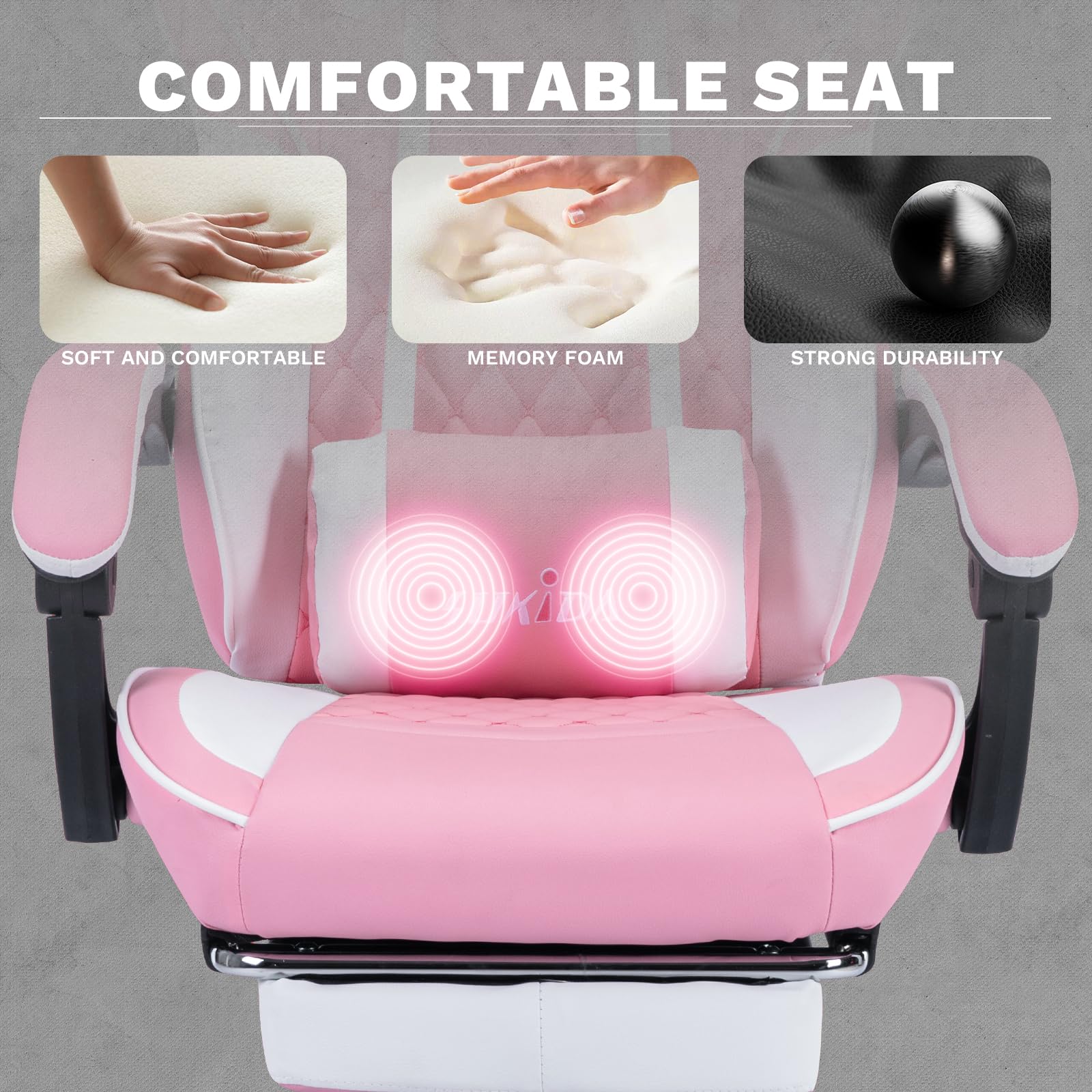 Ergonomic Gaming Chair with Lumbar Support & Massage - Adjustable Swivel Computer Chair for Adults - Perfect for Esports, Streaming & Office Work