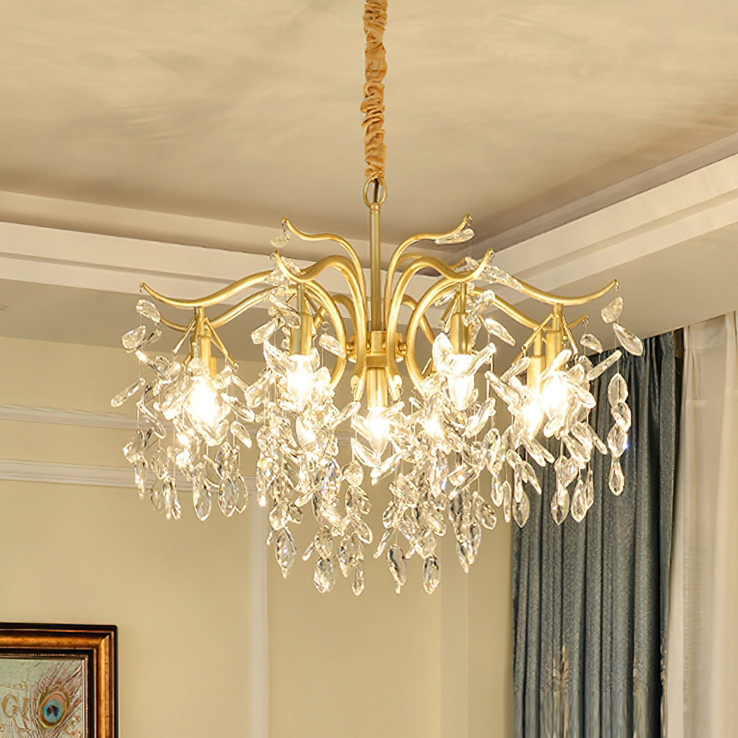 Dorale Chandelier - Modern Crystal Ceiling Light Fixture for Dining Room & Living Room | Elegant Lighting for Home Decor & Wedding Venues