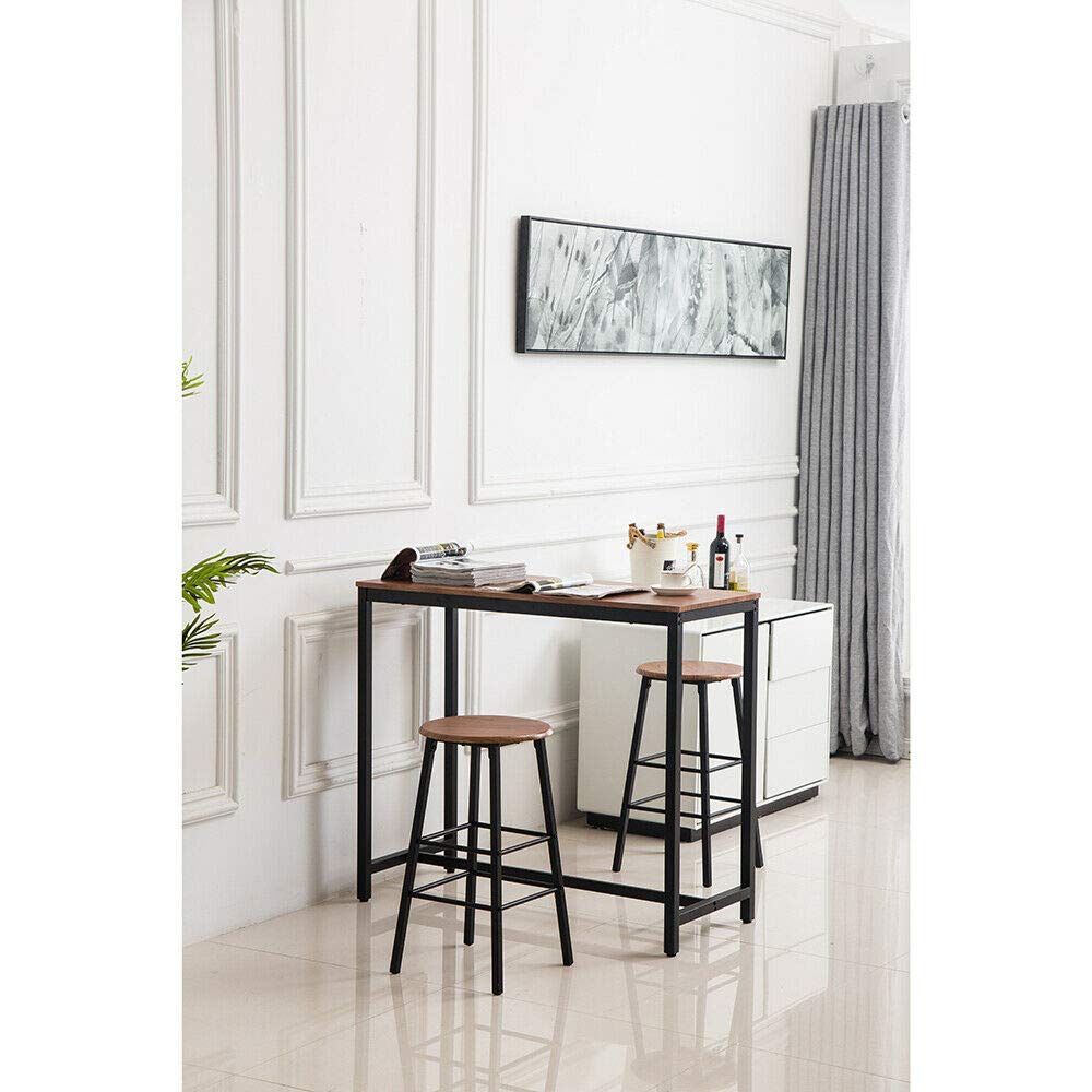 Light Brown 3-Piece Pub Table Set with Bar Stools - 41.75