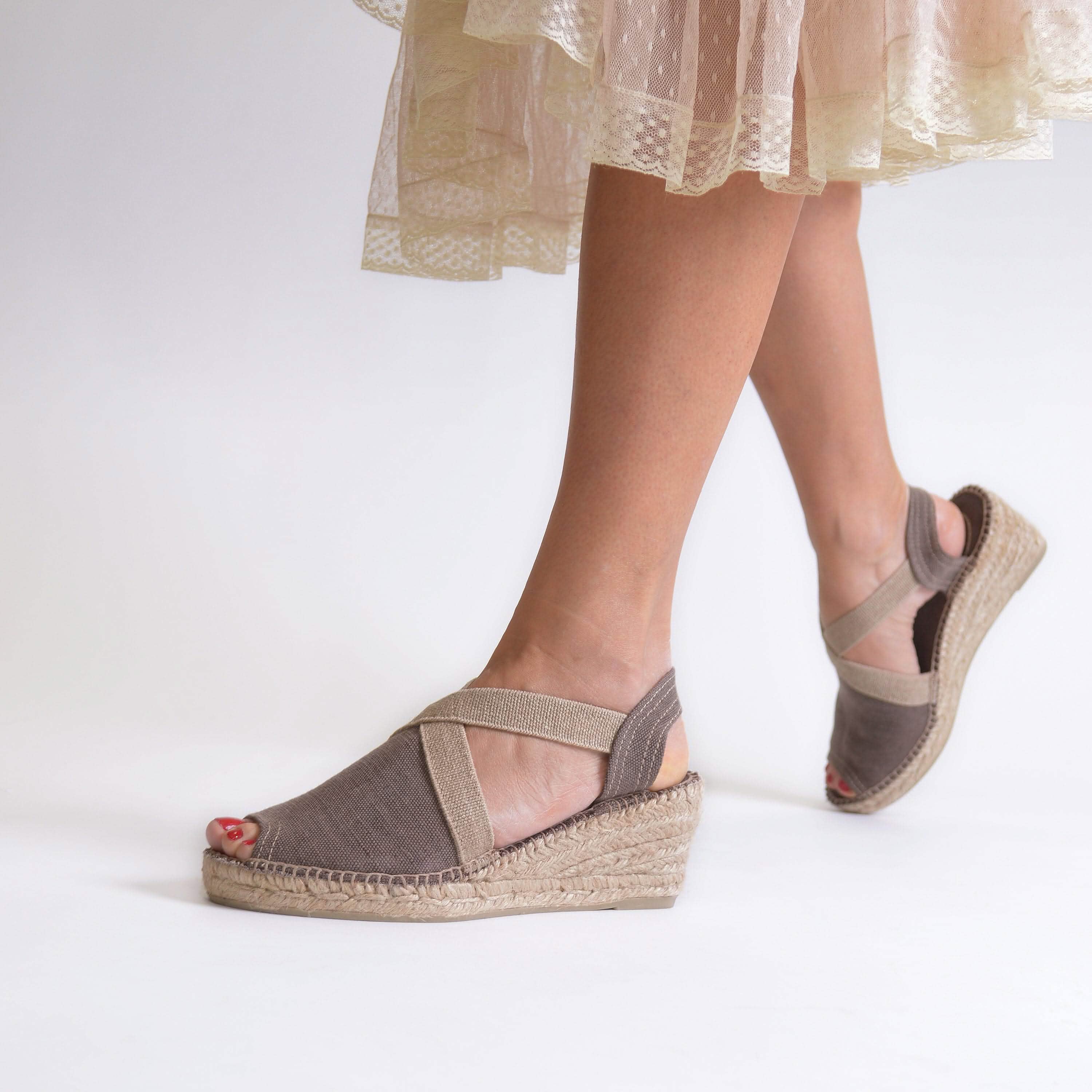 Women's Plain Canvas Wedge Espadrille Shoes - Breda V Comfortable Summer Casual Flats for Beach, Vacation & Everyday Wear