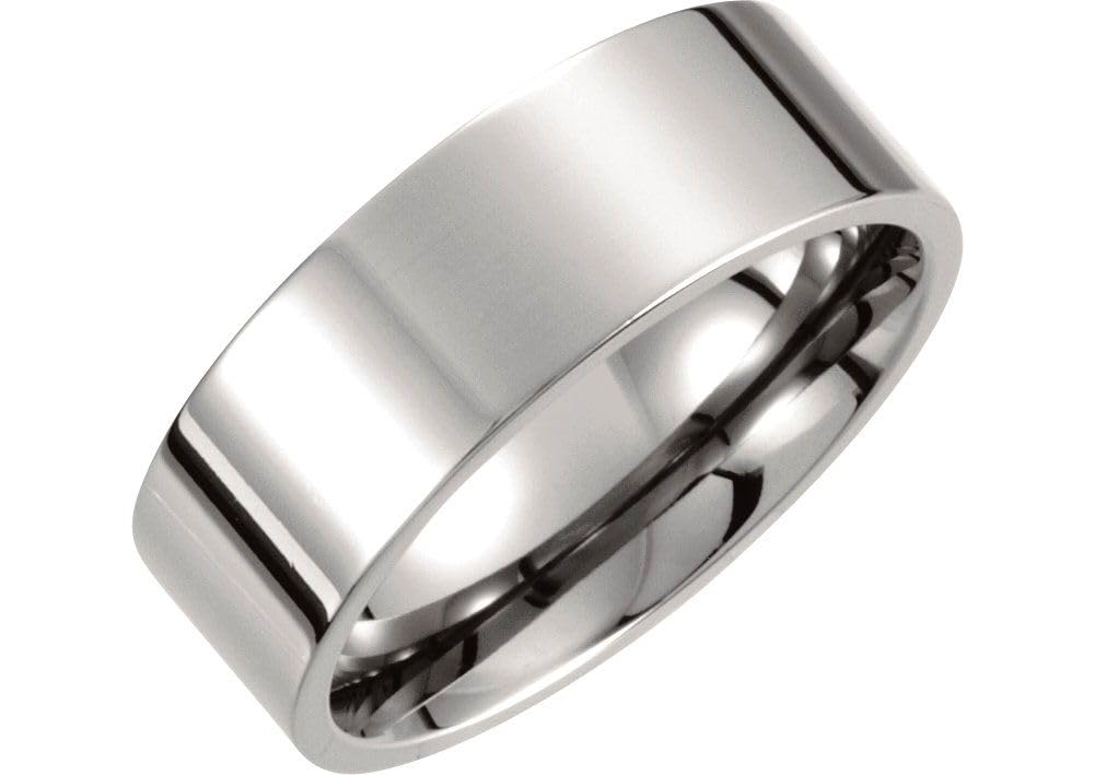 8mm Titanium Flat Polished Wedding Band for Men & Women - Durable, Hypoallergenic Ring for Everyday Wear, Anniversary Gift & Special Occasions