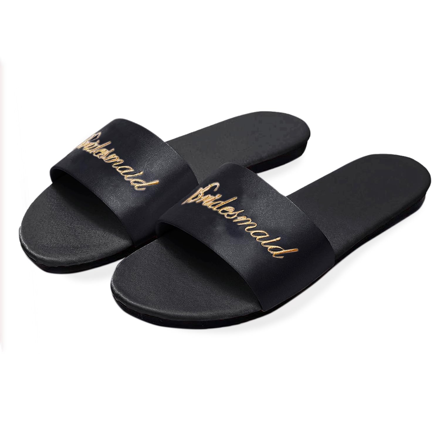 Vintava Women's Wedding Slippers - Rose Gold Embroidered Bridal Party Shoes for Bride & Bridesmaids | Comfortable House Slippers for Wedding Day, Bridal Shower & Honeymoon