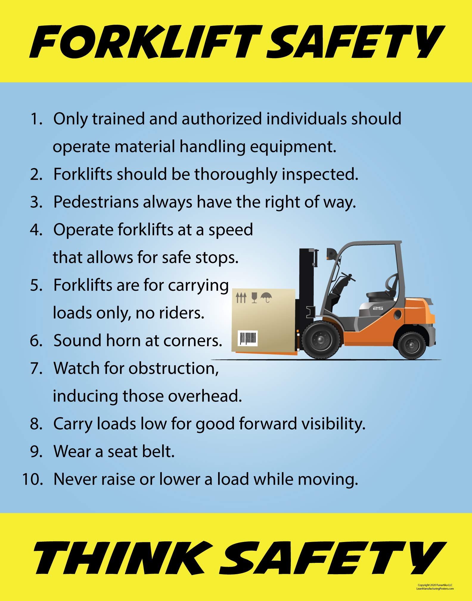 Forklift Safety Poster - 10 Essential Rules to Follow, 22