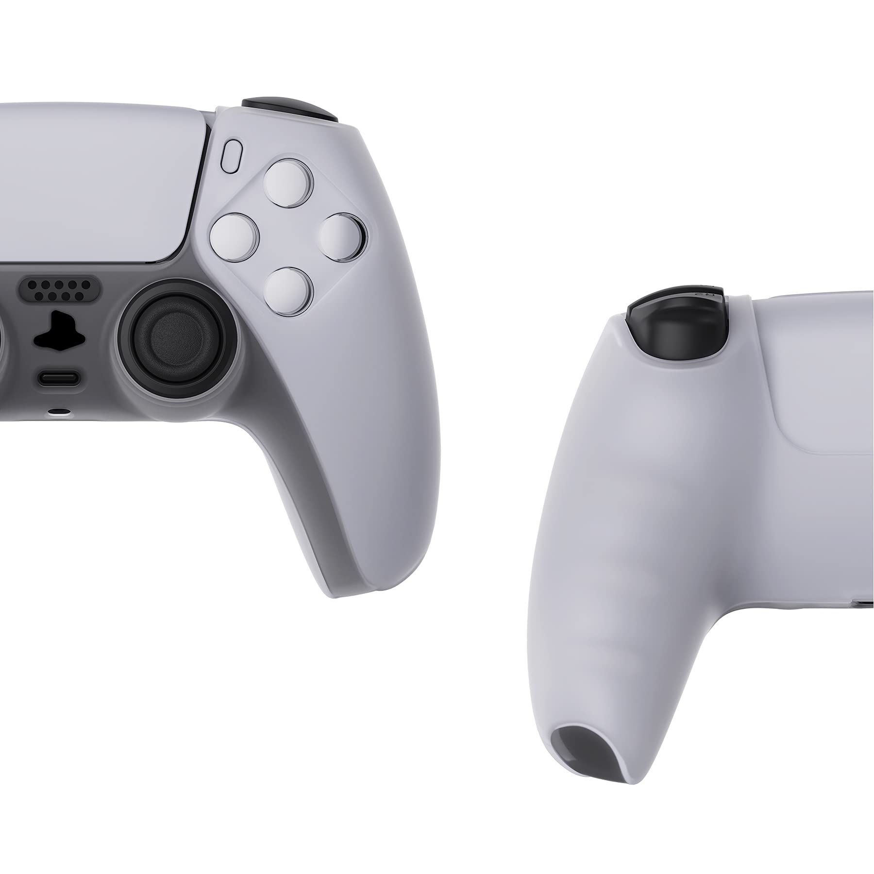 PlayVital Anti-Slip Silicone Cover for PS5 Controller - Protective Case for PS5 Remote Control - Clear White - Perfect for Gaming, Streaming & Long Play Sessions