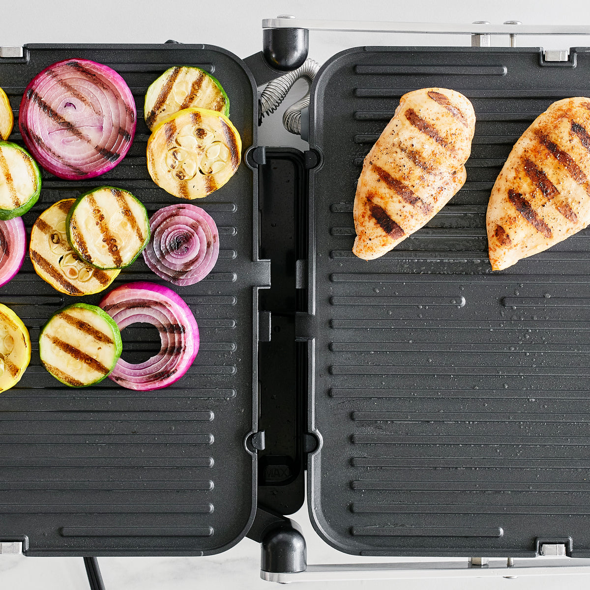 Bistro Noir Grill & Griddle - Premium Non-Stick Electric Griddle for Pancakes, Burgers & More - Perfect for Home Kitchen, Camping & Outdoor Cooking