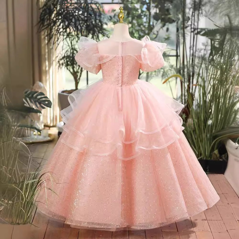 Elegant Baby Girls First Communion Dress - Toddler Princess Costume for Church Ceremony, Baptism, and Special Occasions