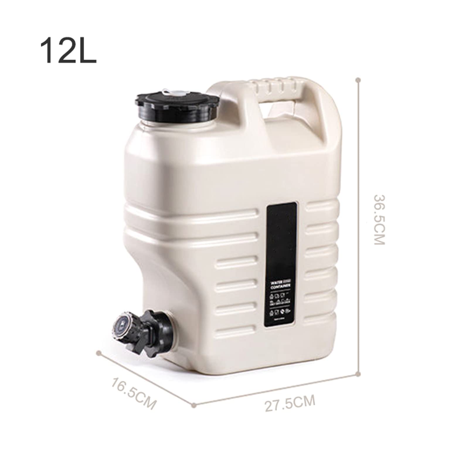 12L Portable Outdoor Camping Water Storage Bucket - Square PE Emergency Water Tank with Faucet for Camping, Hiking, RV Travel & Home Emergency Preparedness
