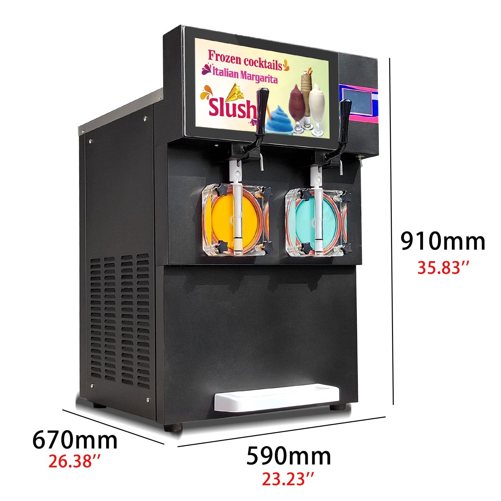 Kolice Commercial Slushy Machine 2X10L - Margarita Maker, Milkshake Machine for Iced Beer, Coffee & Bubble Tea with Touch Screen & LED Lightbox - Perfect for Bars, Restaurants & Cafes