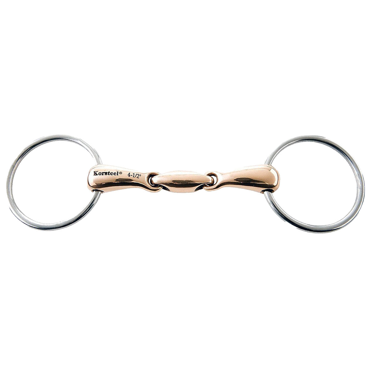 JP Korsteel Copper Mouth Oval Link Loose Ring Snaffle Bit for Horses - Comfortable Training Bit for Dressage, Jumping & Trail Riding