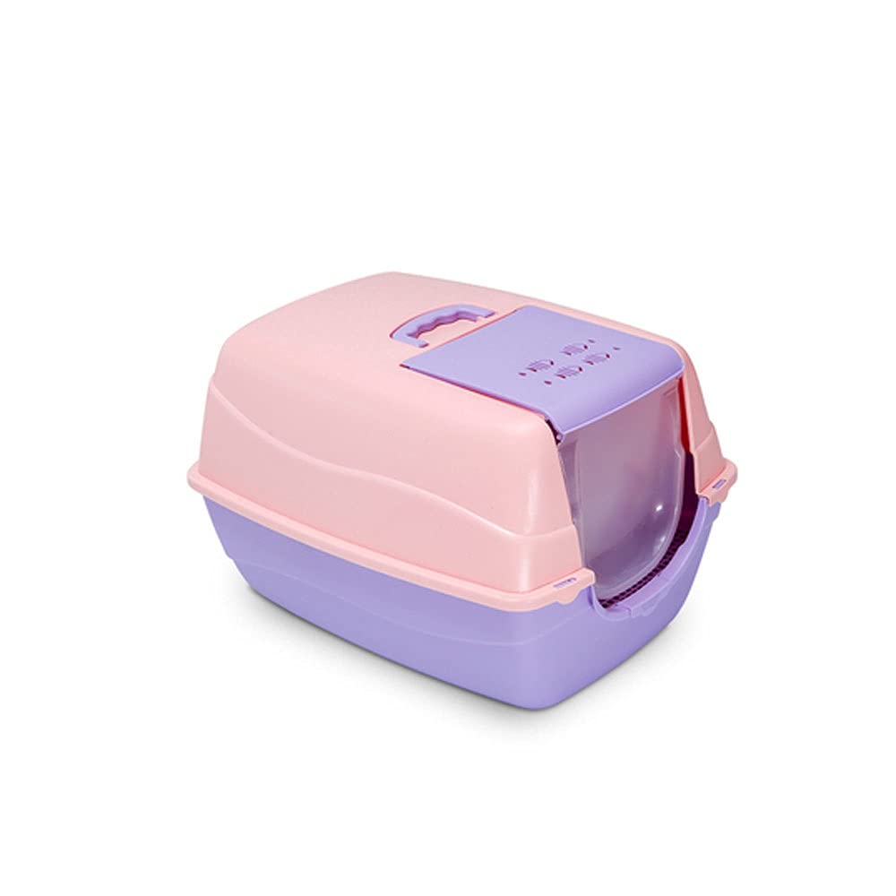 **Large Enclosed Cat Litter Box - Splash-Proof & Odor Control, Durable & Easy Clean Clamshell Design for Indoor Cats (Color: Beige) – Perfect for Small Spaces & Multi-Cat Homes**