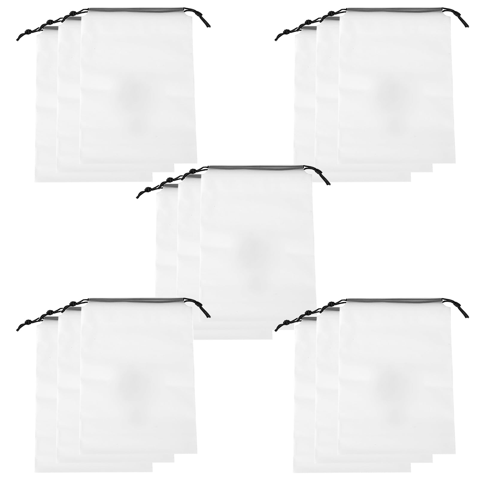 15 Clear Shoe Bags for Travel - Large Storage Pouch with Rope for Men & Women - Perfect for Gym & Suitcase