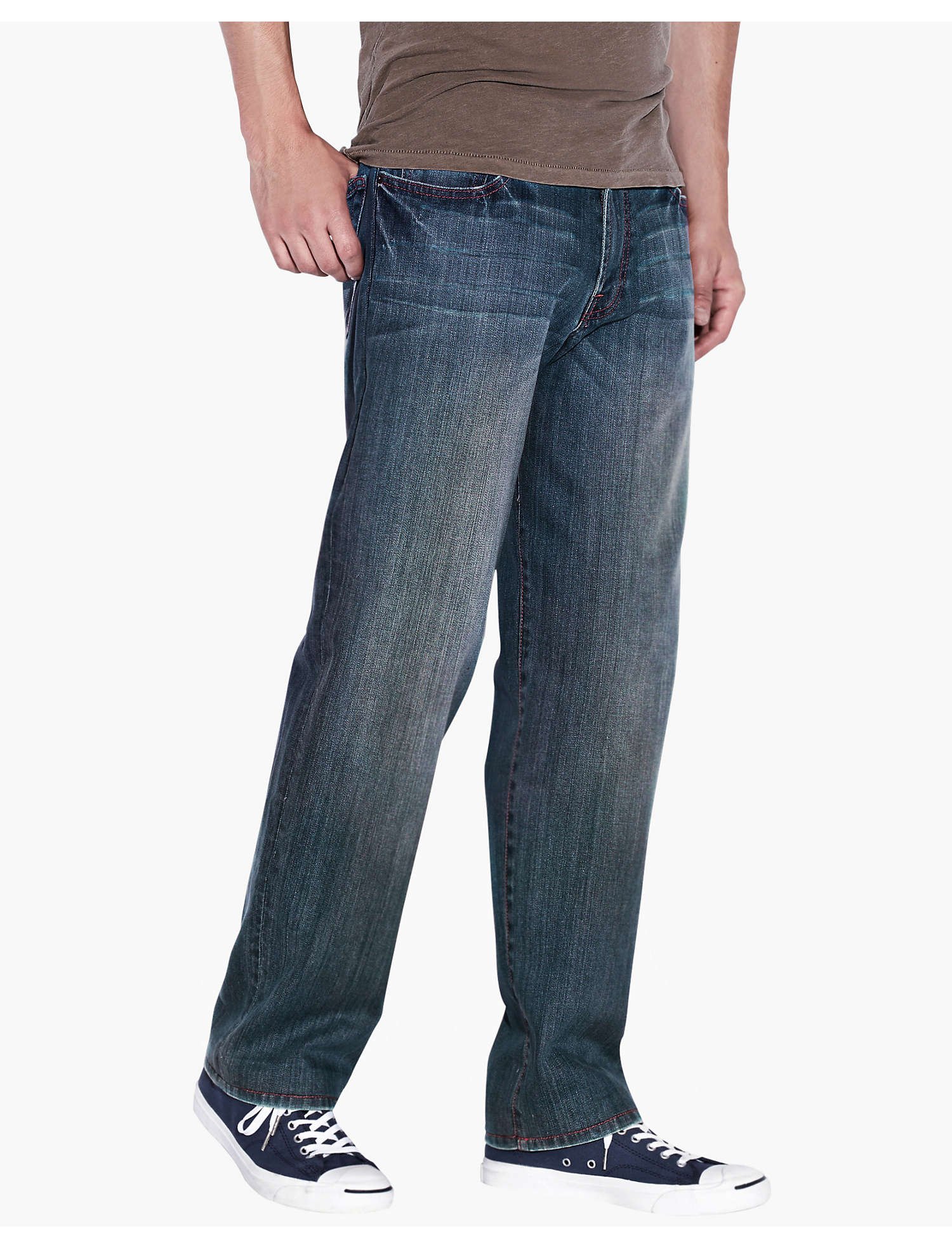 Lucky Brand Men's Relaxed Fit Bootcut Jeans - Comfortable Stretch Denim Pants for Casual Wear & Everyday Outfits