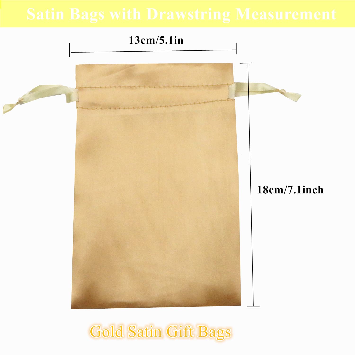 35 Pack 5x7 Inch Satin Drawstring Gift Bags - Premium Silk Jewelry Pouches, Party Favor Bags for Christmas, Weddings & Special Occasions (Gold) - Perfect for Jewelry, Cosmetics, Wedding Favors & Holiday Gifts