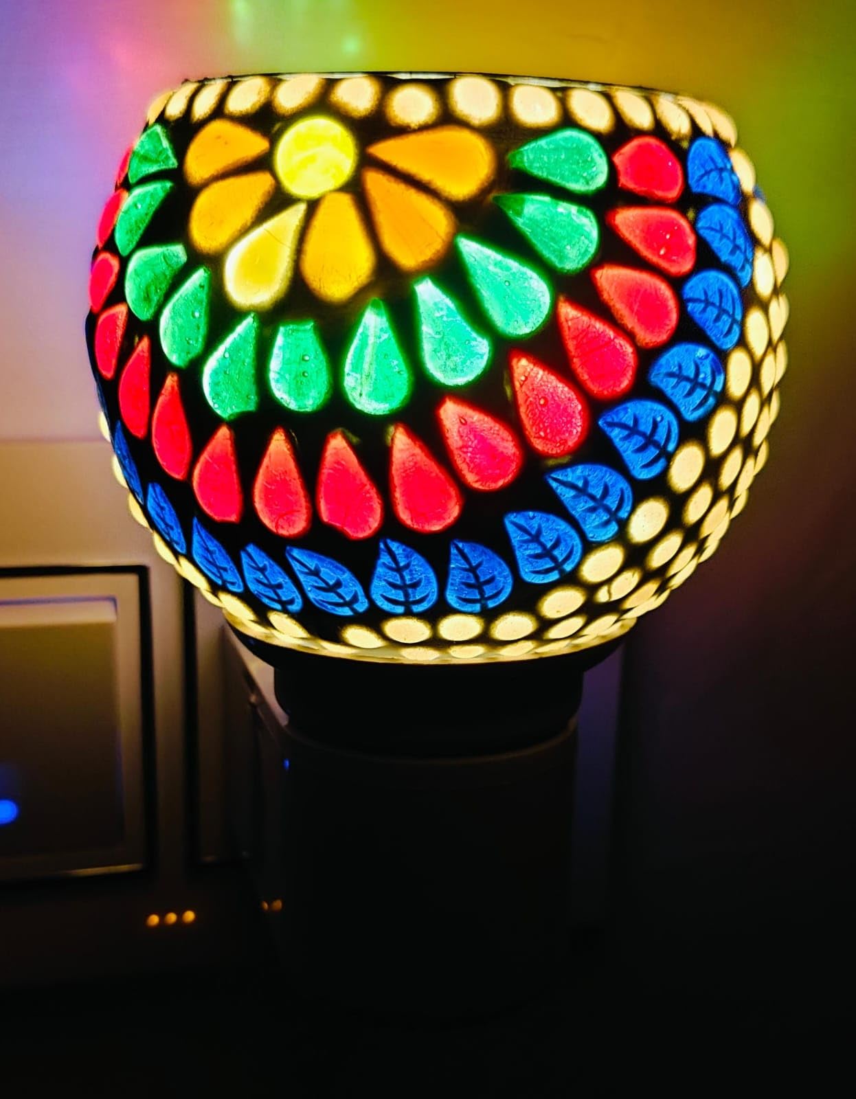 Surekha Ceramic Aroma Diffuser - Essential Oil Diffuser & Night Light with On/Off Switch | Multi-Functional Camphor Burner for Home Fragrance | Smoke-Free, Child-Safe & Shockproof | Perfect for Bedroom, Yoga Studio & Spa Relaxation