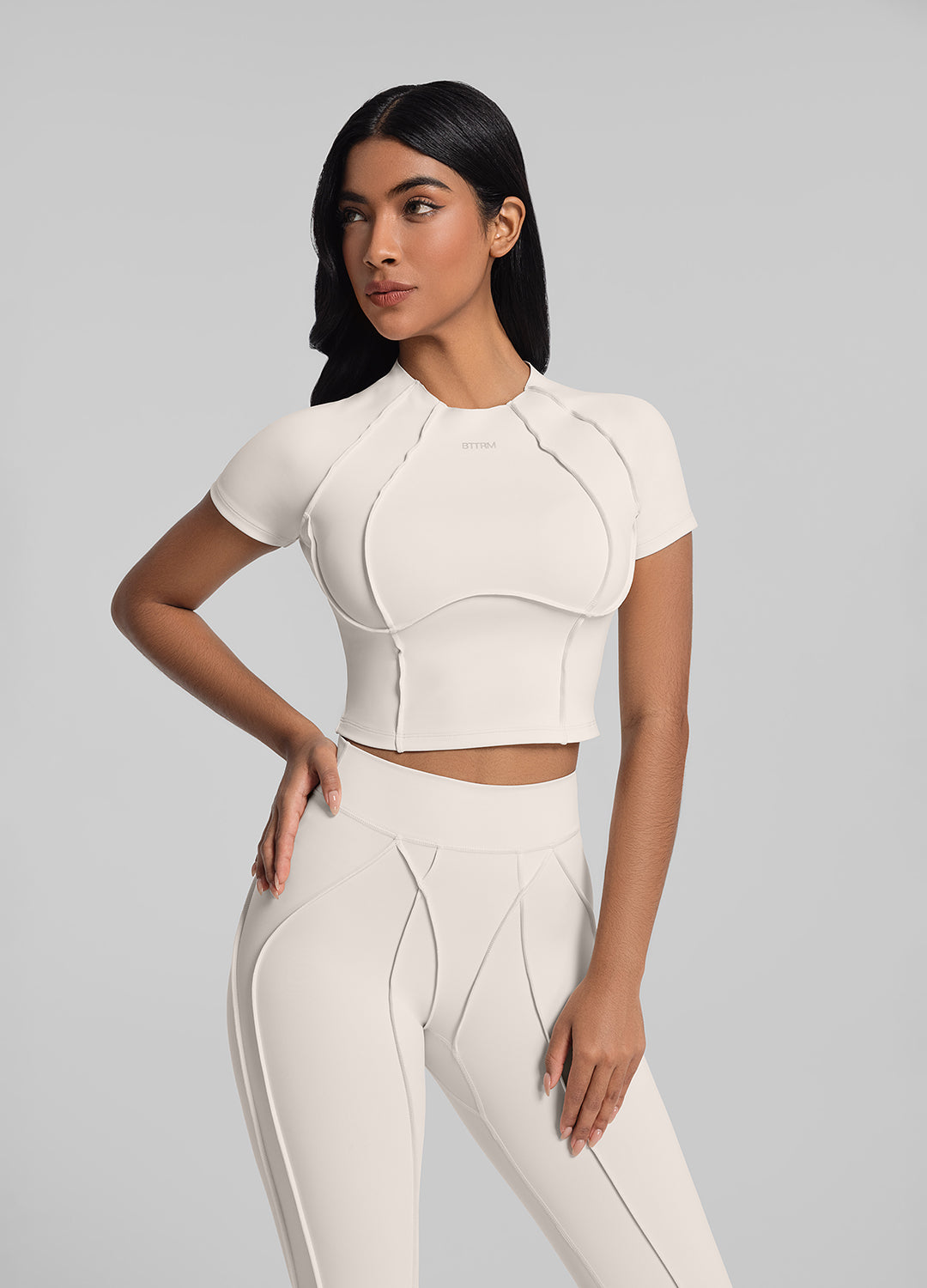 Trendy Contour Stitch Crop Top for Women | Fashionable Summer T-Shirt | Perfect for Beach, Music Festivals & Street Style