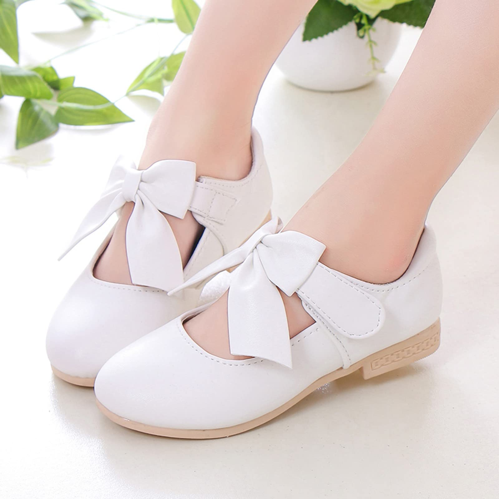 Bowknot Princess Dress Shoes for Girls - Toddler Wedding & Performance Shoes - Comfortable Baby Sneakers for Special Occasions, Parties & Dance Recitals