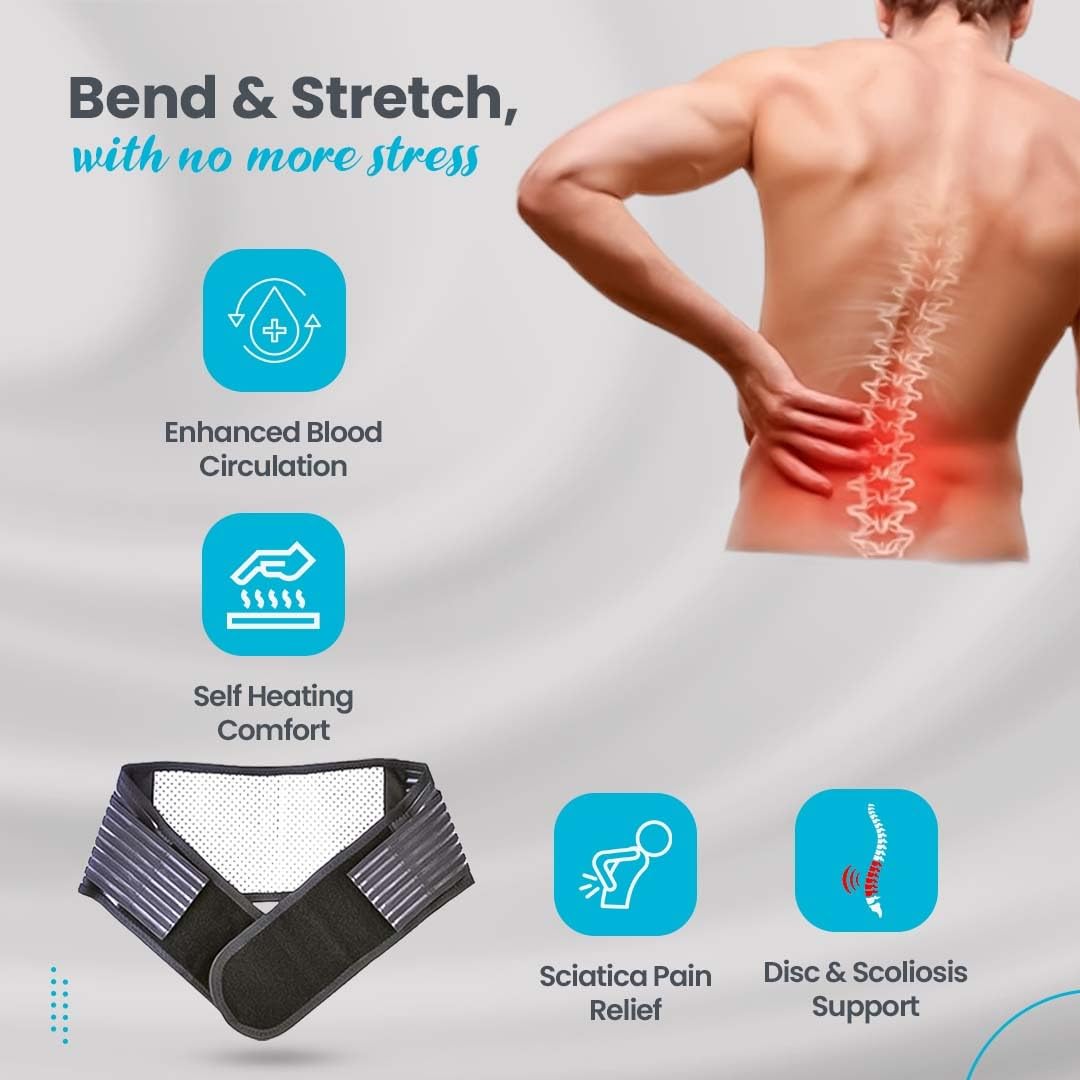 Best Back Brace for Men & Women - Adjustable Lumbar Support Belt for Lower Back Pain Relief, Sciatica, Scoliosis & Herniated Disc - Breathable Design for All-Day Comfort (Home, Office & Gym Use)