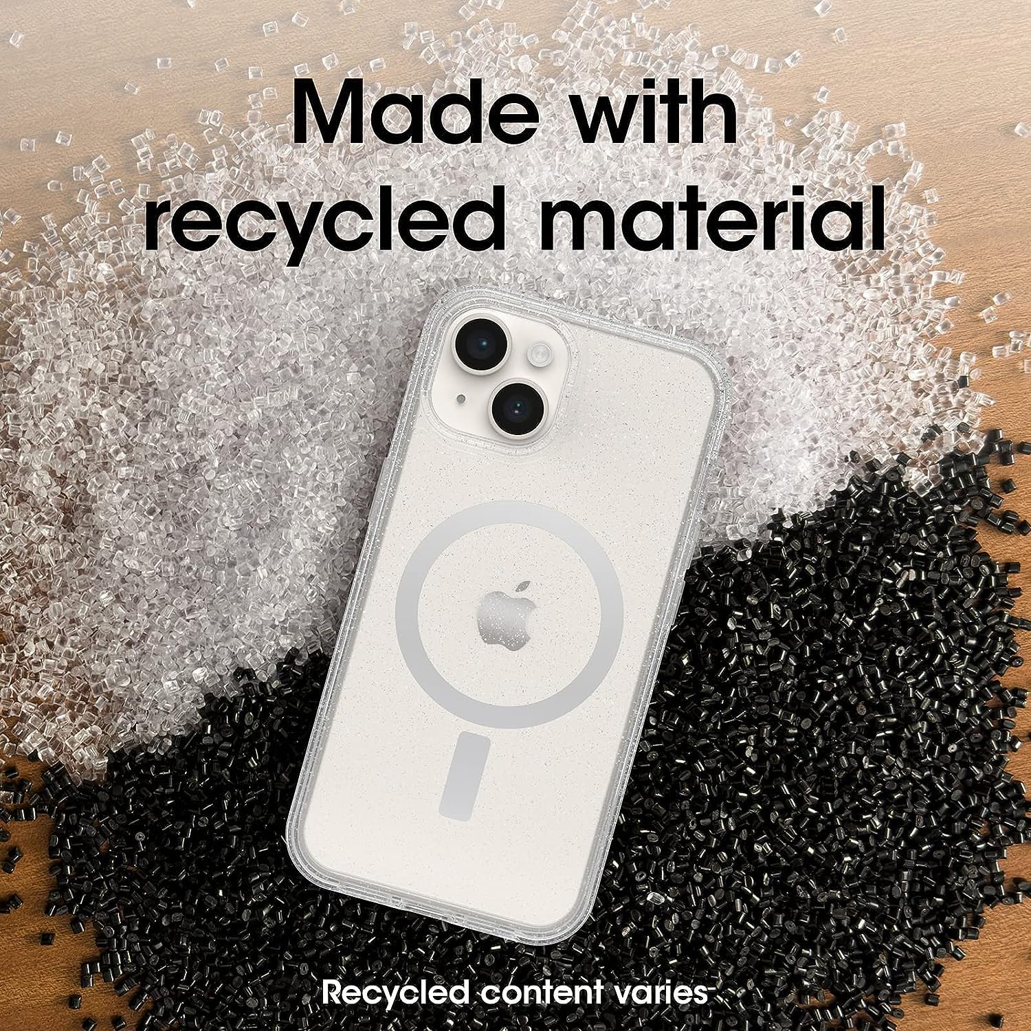 OtterBox Symmetry Series+ Antimicrobial Case with MagSafe for iPhone 14 & iPhone 13 - Clear Glitter Stardust Design | Slim Protective Phone Cover | Perfect for Everyday Use, Travel & Outdoor Activities