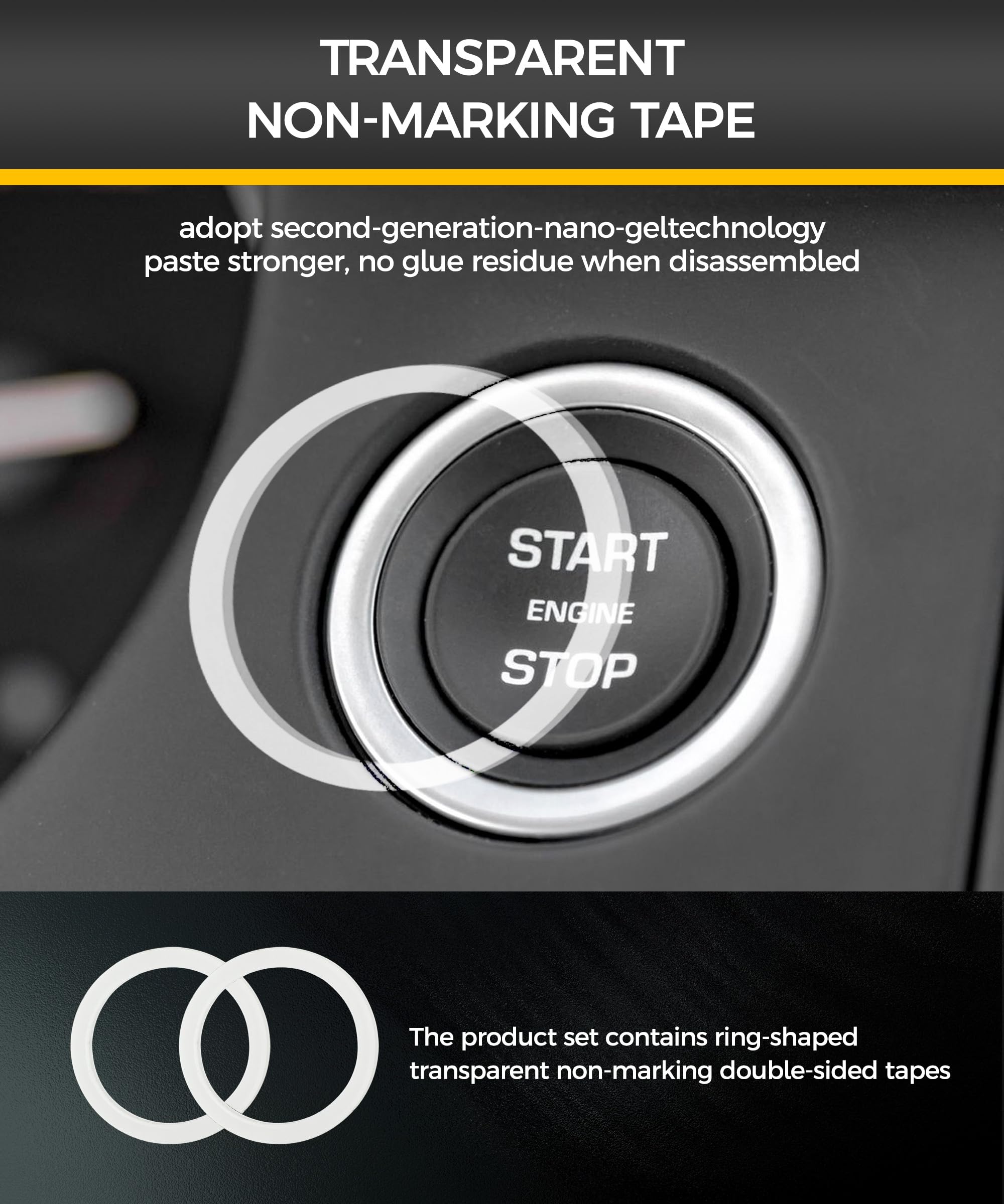 Car Push Start Button Cover - Red Engine Start Stop Lever for Cars | Easy One-Touch Ignition