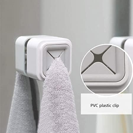 BIRZAR Punch Free Towel Holder - 5 Pack Stainless Steel Bathroom & Kitchen Organizer Rack for Towels, Washcloths, Napkins - Space Saving Storage Solution for Small Bathrooms, Kitchens, RVs & Dorm Rooms