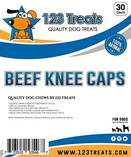 Premium Grass-Fed Beef Knee Caps for Dogs – 30 Count Natural Protein-Packed Knee Bone Treats | Easily Digestible Dog Chews for Dental Health & Joint Support | Perfect for Training, Rewards, and Long-Lasting Chewing