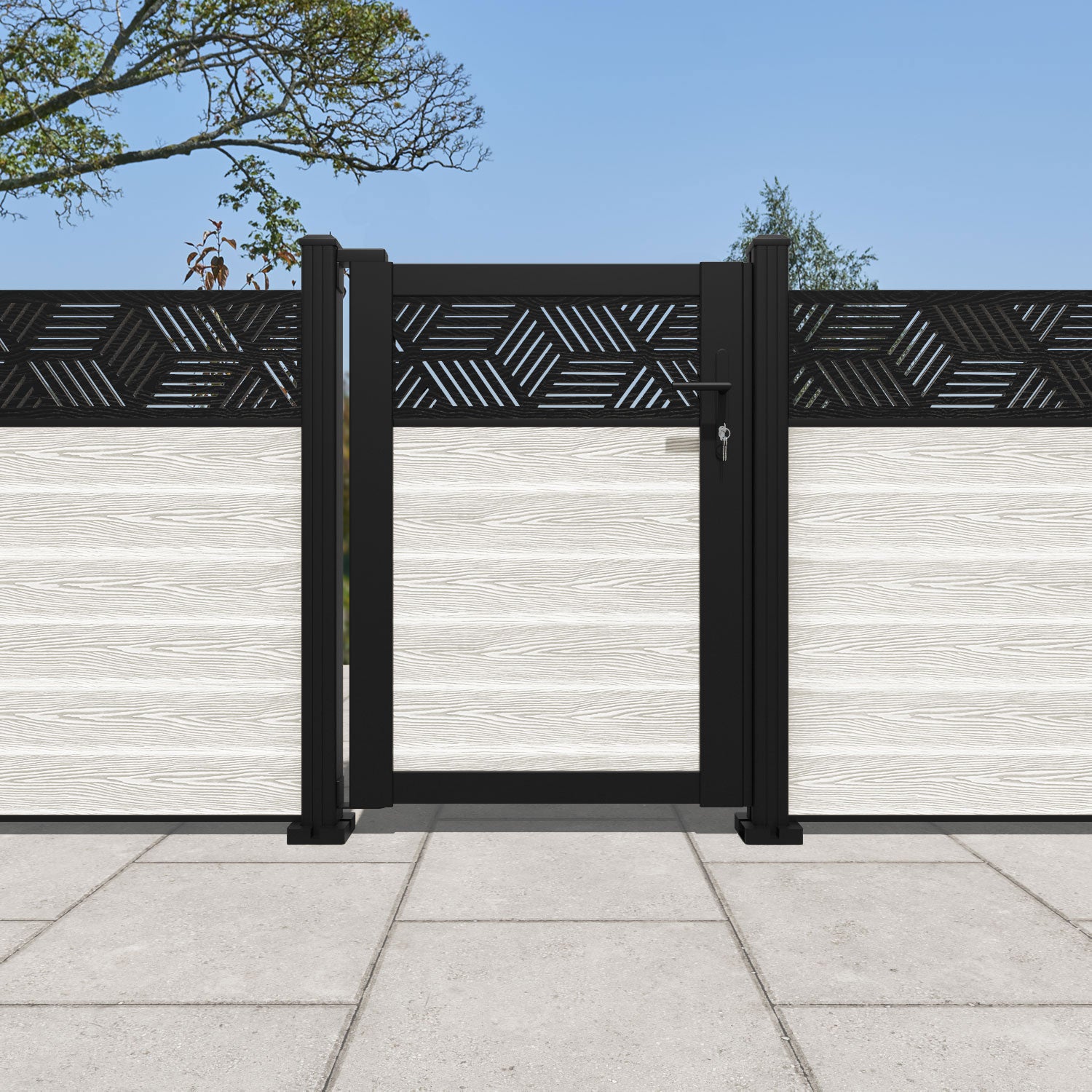 Classic Cubed Pedestrian Gate - Light Stone Finish | Durable & Stylish Walkway Entry | Perfect for Gardens, Driveways & Residential Fences
