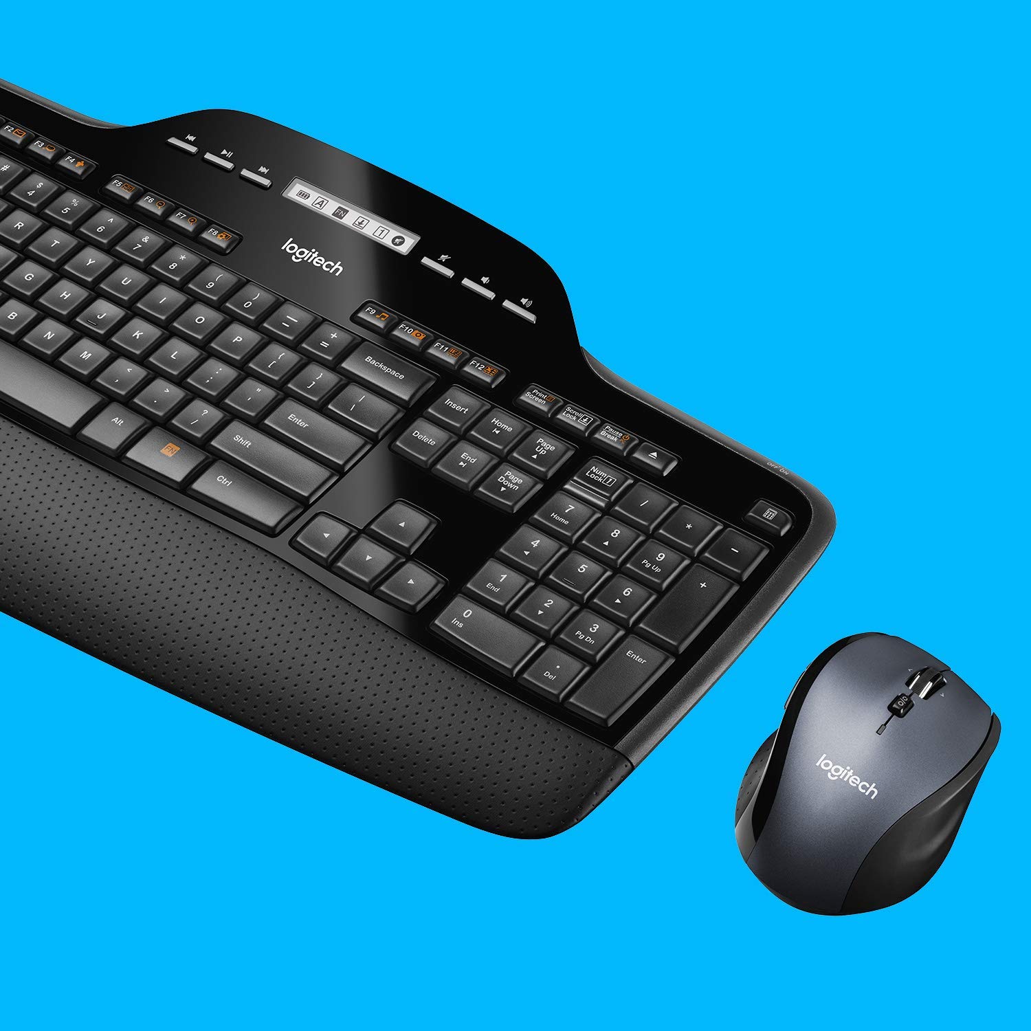Logitech MK735 Wireless Keyboard and Mouse Combo - Ergonomic Design, Quiet Typing, Long Battery Life - Perfect for Office, Home & Gaming (Renewed)