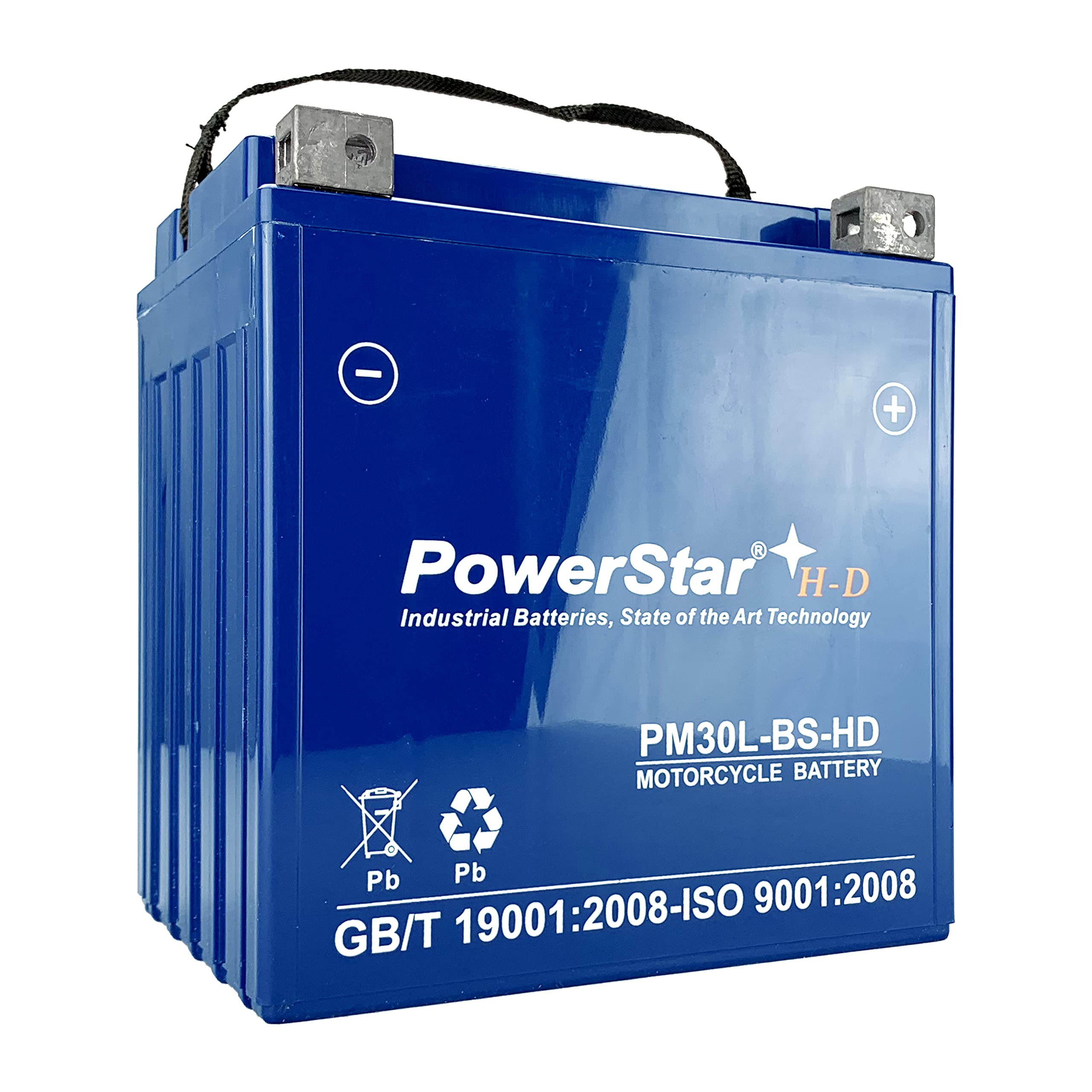 PowerStar YTX30L-BS YIX30L Replacement Motorcycle Battery - Sealed & Maintenance Free - Compatible with Harley Davidson, Polaris Sportsman - Perfect for Off-Road, Cruiser & ATV Riding