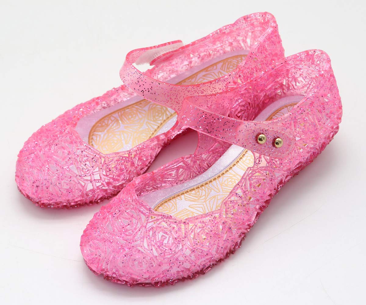 **YouKD Girls Princess Cosplay Shoes - Sparkly Jelly Sandals for Dress Up & Costume Play | Perfect for Halloween, Birthday Parties & Themed Events**
