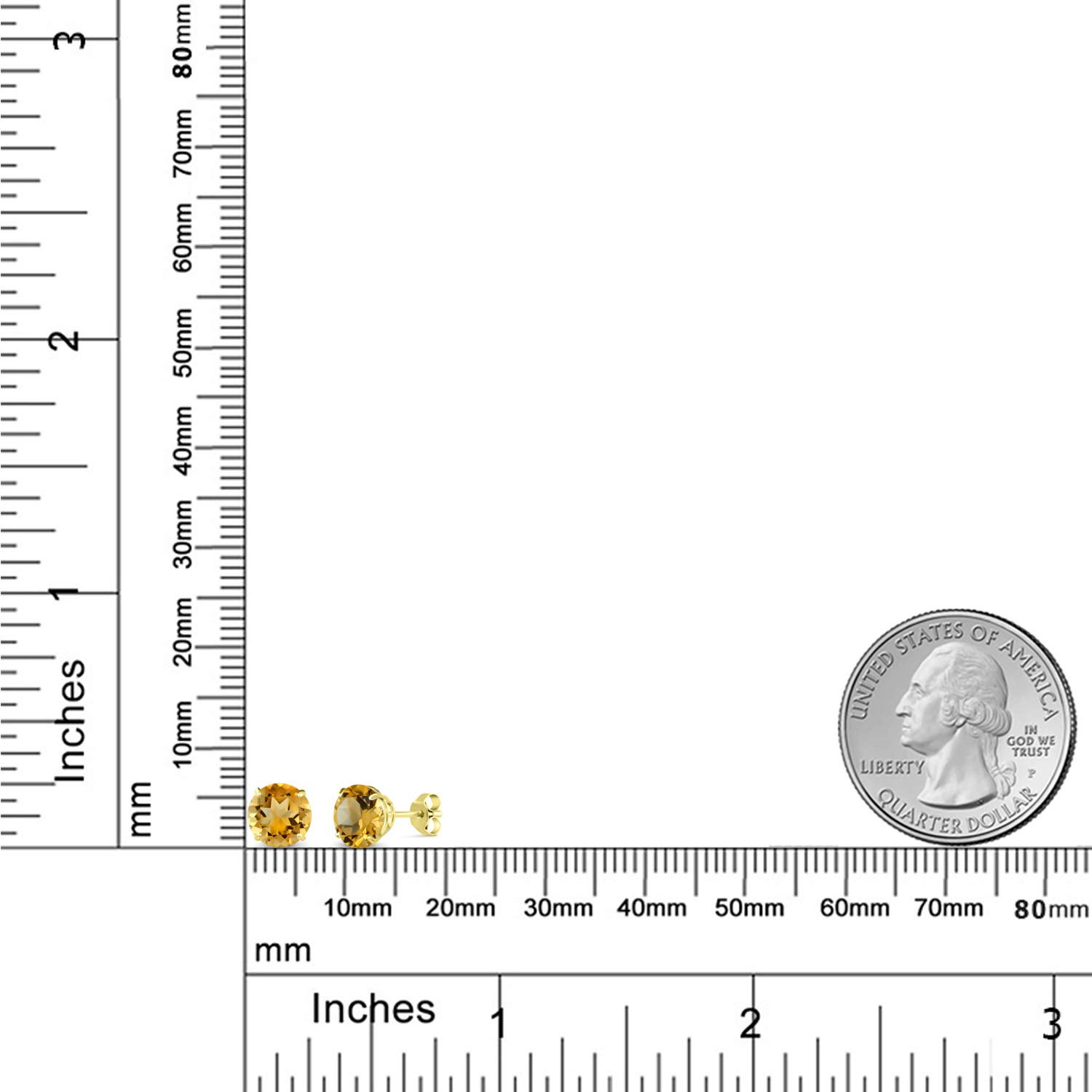 14K Yellow Gold 7MM Round Birthstone Stud Earrings for Women & Men | Genuine Gemstone Jewelry | Perfect Gift for Anniversary, Birthday & Special Occasions