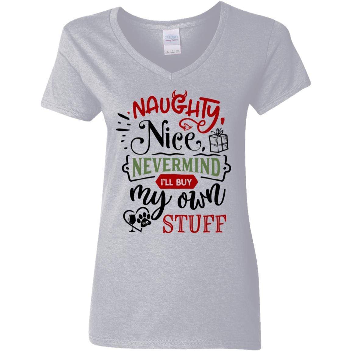 WineyBitches.Co Women's 5.3 oz V-Neck T-Shirt - Soft Cotton Casual Tee for Everyday Wear, Girls Night Out & Wine Tasting Events