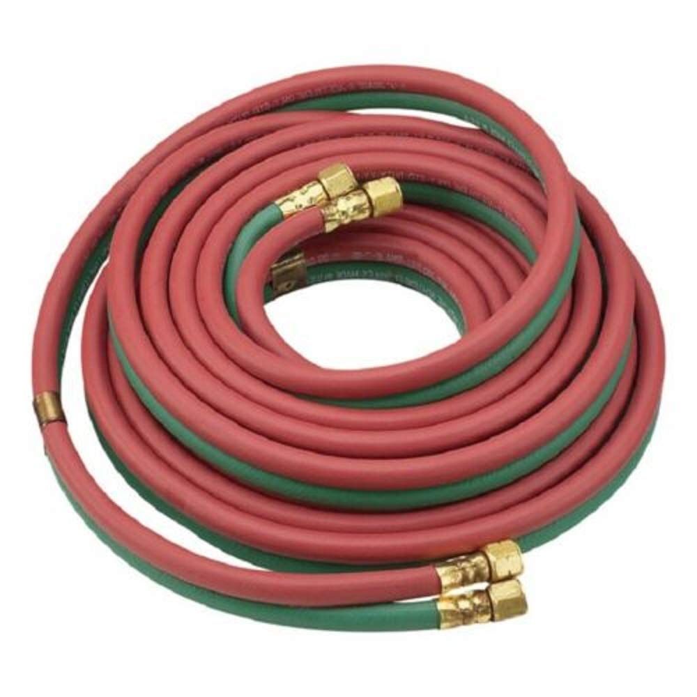 50ft Twin Welding Torch Hose - Oxy Acetylene Oxygen Cutting Heavy Duty Industrial Grade for Metal Fabrication & Repair Work
