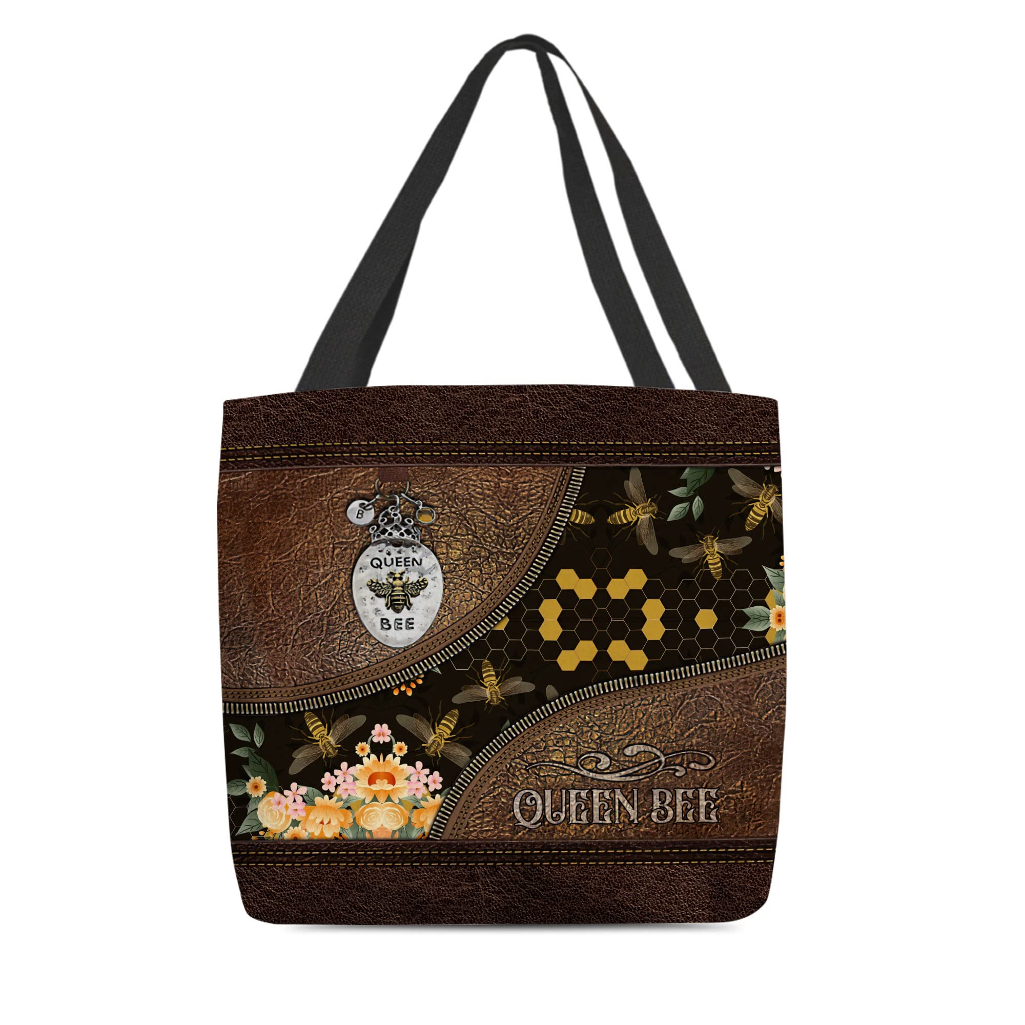Queen Bee Tote Bag - Cute Farmhouse Design for Bee Lovers | Perfect Farmer Gift & Beekeeping Accessory | Durable Cotton Shopping Bag for Farmers Market, Groceries & Everyday Use