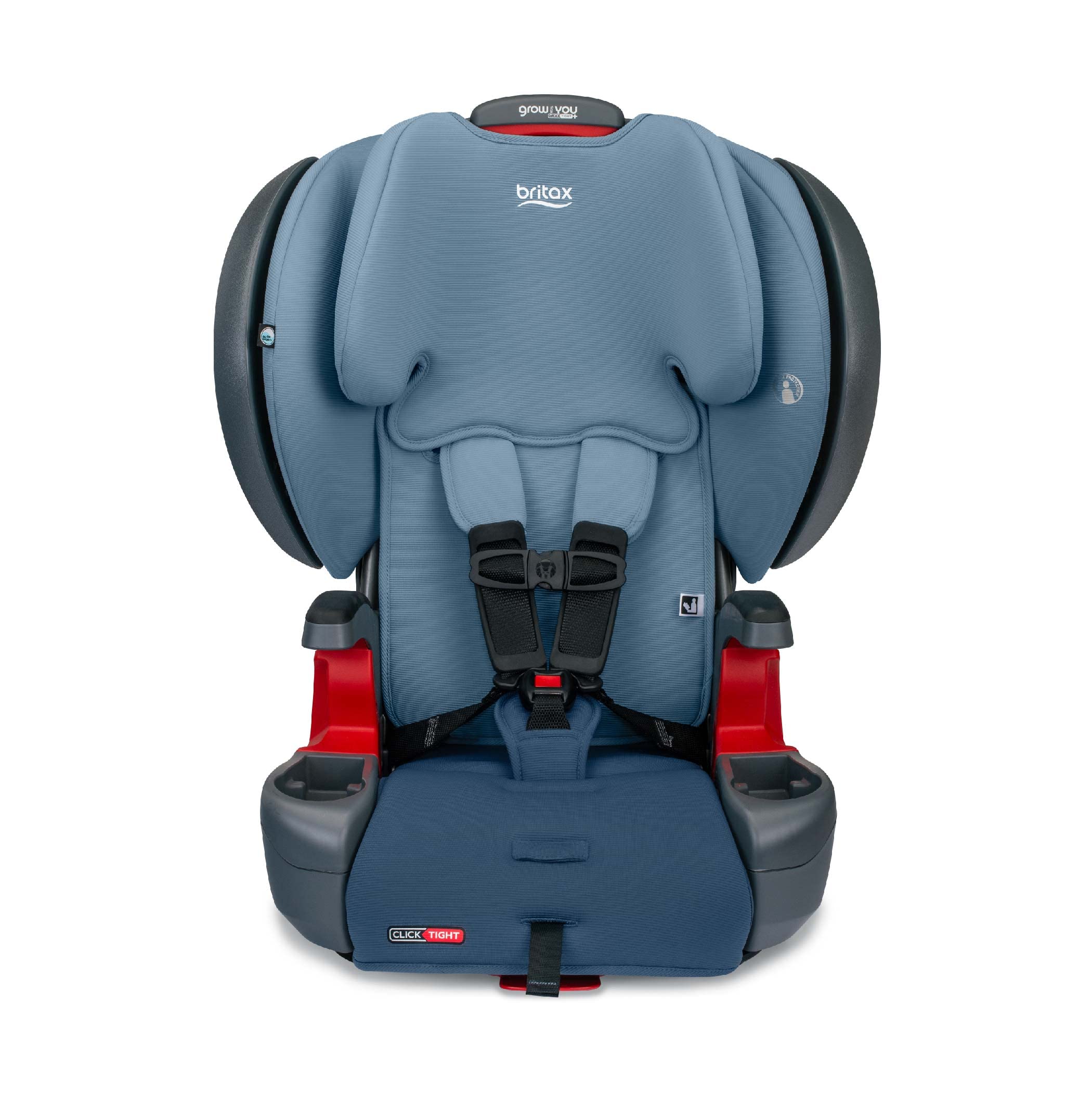 Britax Grow with You ClickTight Plus Harness-2-Booster Car Seat - 2-in-1 Convertible High Back Booster with SafeWash Removable Cover - Blue Ombre - Perfect for Toddlers & Kids Travel Safety
