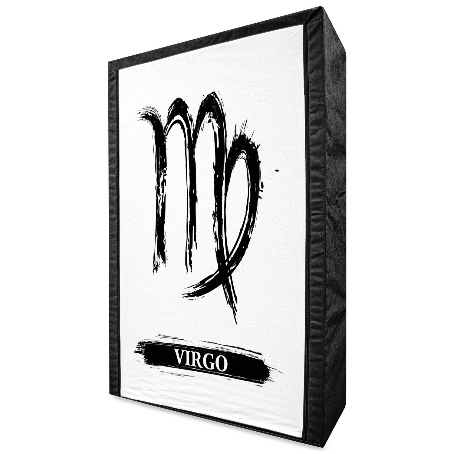 Ambesonne Virgo Portable Fabric Wardrobe - Black and White Zodiac Constellation Print Clothing Organizer with Shelves, 42.5