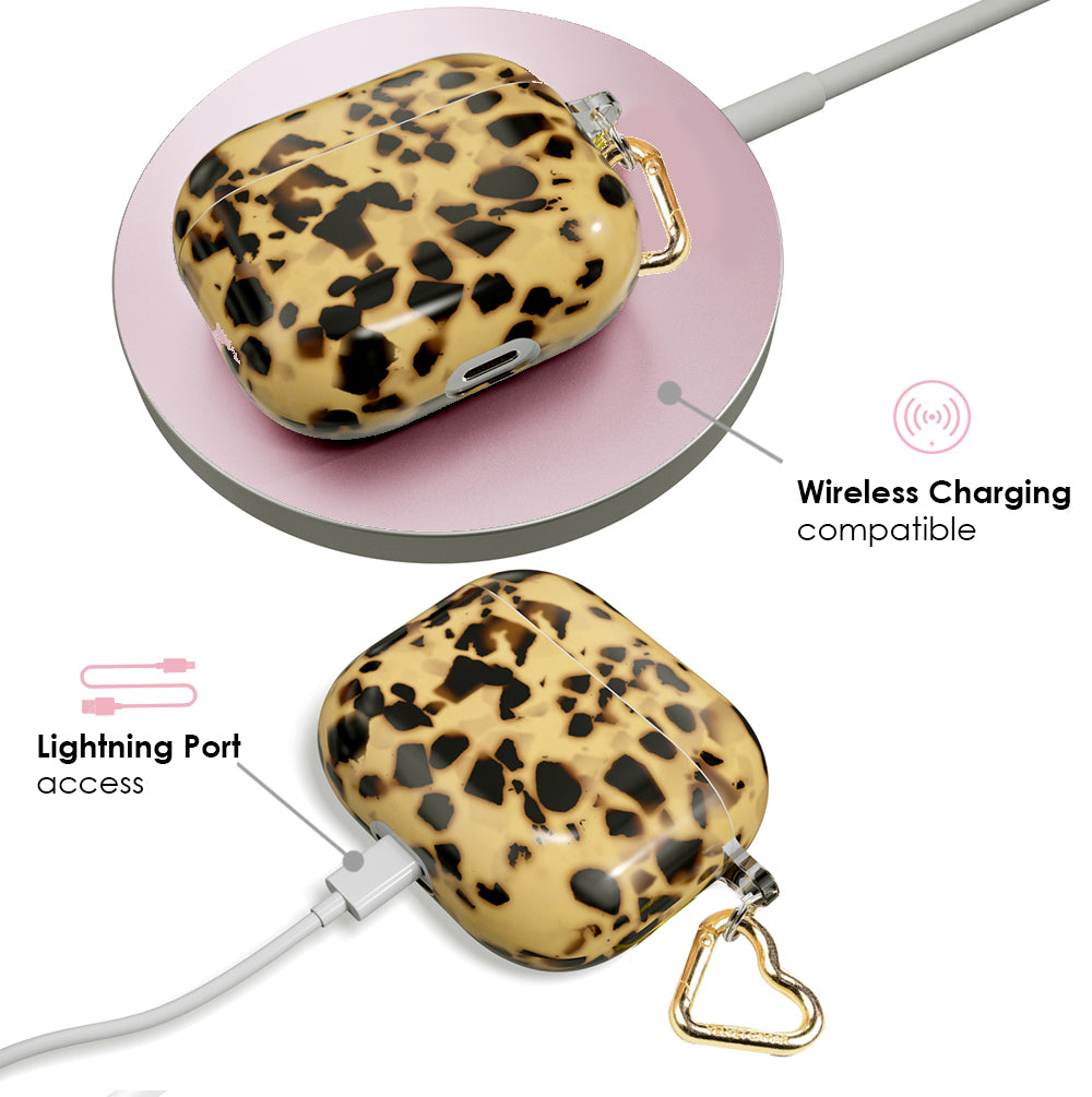 Cute Blonde Tortoise Shell AirPod Case - Stylish Protective Cover for AirPods 1/2/3 & Pro - Perfect for Travel, Work & Everyday Use