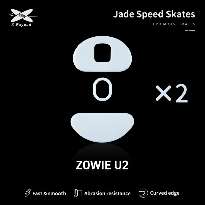 X Raypad Jade Mouse Skates for Zowie U2 Wireless, FK2 DW, ZA13 DW, S2 DW - Ultra Smooth Gaming Glide for FPS & Esports Performance