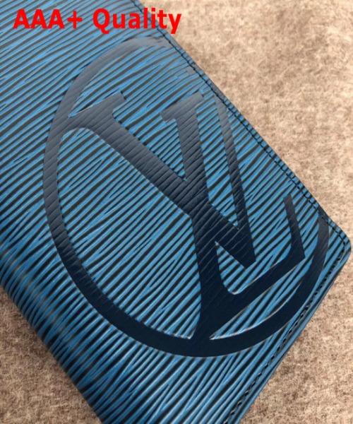 Authentic Louis Vuitton Circle Signature Brazza Wallet in Epi Leather - Blue Azur | Luxury Slim Bifold Wallet for Men | Perfect for Business, Travel & Everyday Use