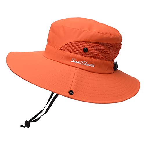 Tutuko Women's Wide Brim Sun Hat - UPF 50+ UV Protection, Foldable Bucket Hat with Ponytail Hole & Mesh Design for Beach, Fishing & Outdoor Activities | Perfect for Summer Travel, Gardening & Hiking