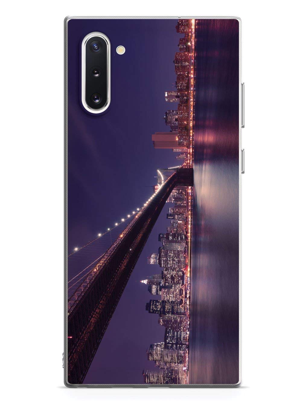Inspired Cases - Protective Phone Case for Samsung Galaxy Note 10 - 3D Textured Brooklyn Bridge Night Design - Shockproof & Slim Fit - Perfect for Travel, Work & Everyday Use
