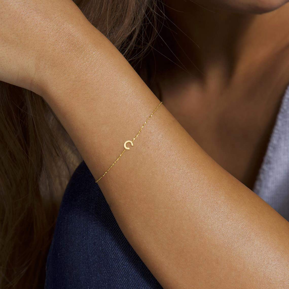 Personalized Initial Bracelets for Women - Layered Letter Charm Bracelet A-Z in Gold, Silver & Rose Gold | Dainty Jewelry for Birthday Gifts, Everyday Wear & Special Occasions