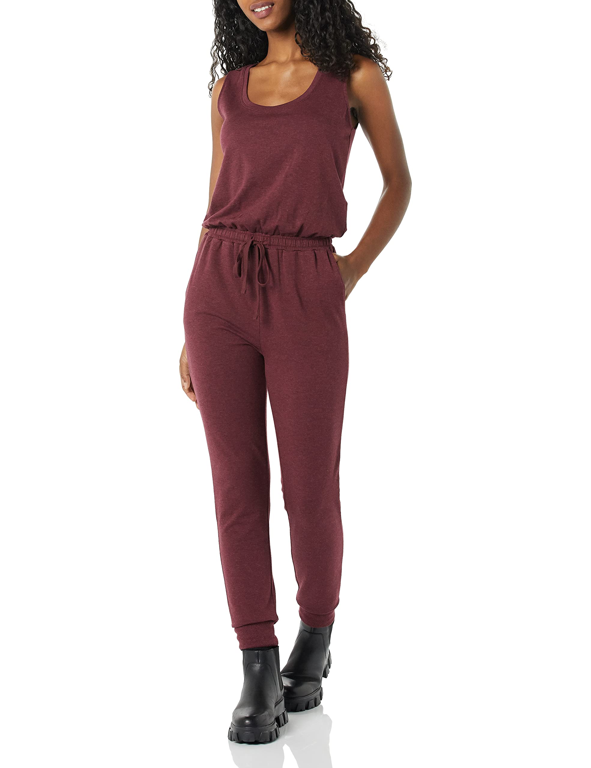 Amazon Essentials Women's Studio Terry Fleece Jumpsuit - Plus & Missy Sizes | Cozy Lounge Wear for Home, Travel & Casual Outings