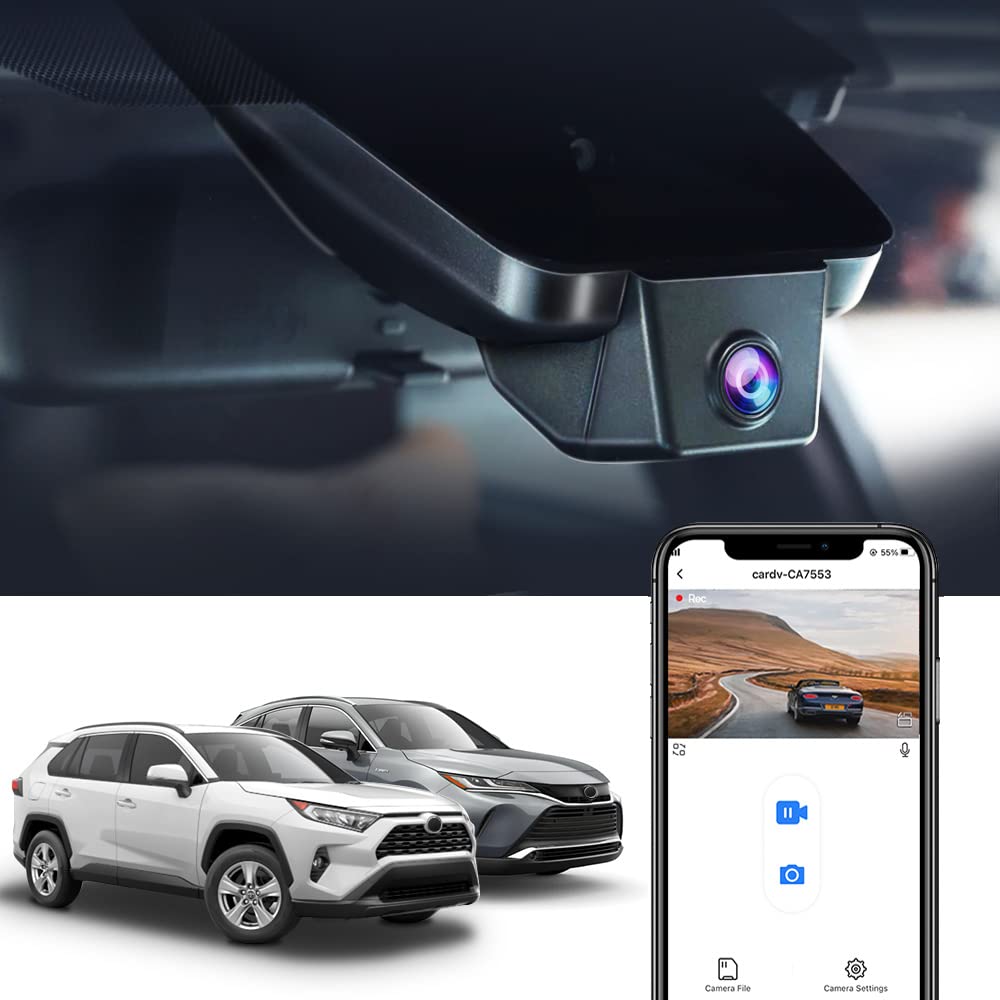 Fitcamx 4K Dash Cam for Toyota RAV4 2019-2024 (LE/Limited/Premium/XLE/TRD Hybrid/Prime) - OEM Style UHD 2160P WiFi Dash Camera with Loop Recording & 64GB Card - Perfect for Road Trips, Commuting & Accident Evidence