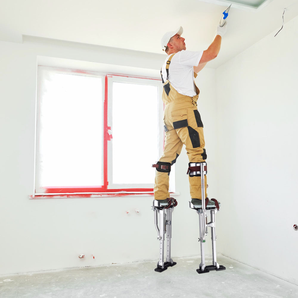 TheLAShop 16 to 24 Inch Adjustable Aluminum Drywall Stilts for Painting - Lightweight & Stable Construction Work, Ceiling Repair, and DIY Home Improvement Projects