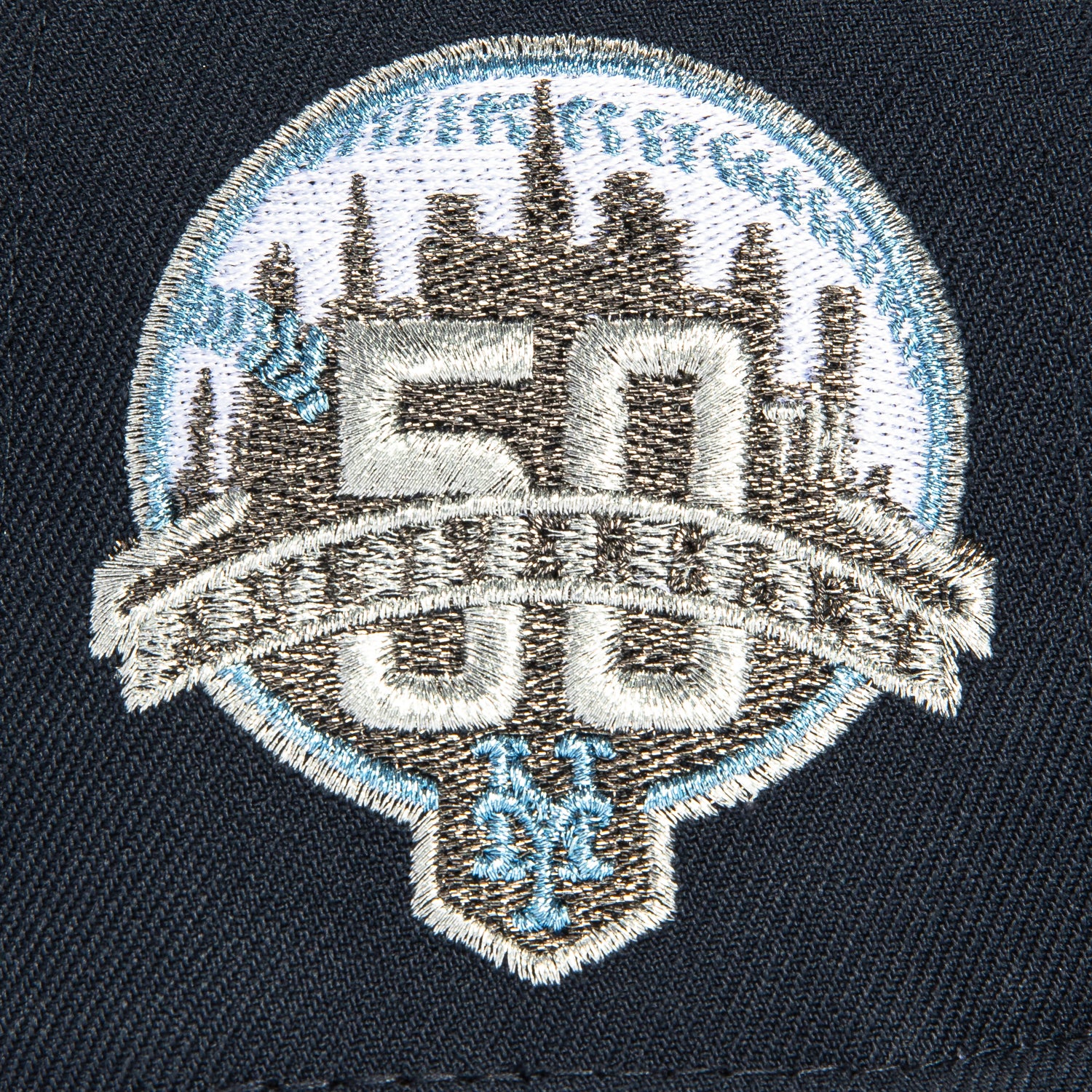 New Era 59Fifty New York Mets 50th Anniversary Patch Baseball Cap - Navy & Graphite Color - Official MLB Licensed Hat for Sports Fans & Streetwear Fashion