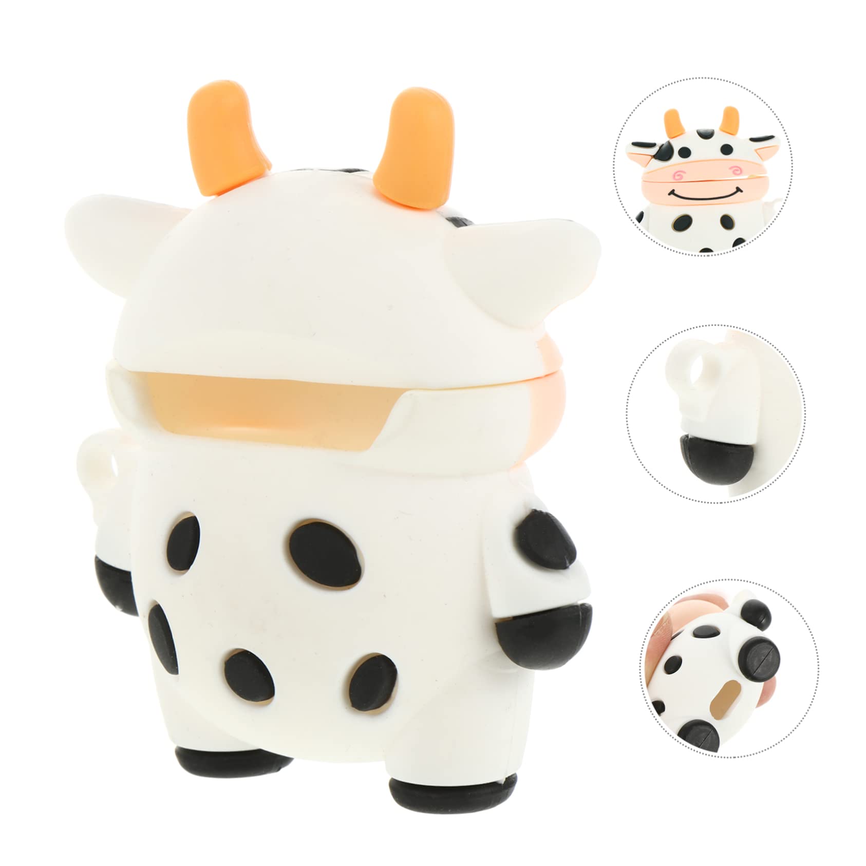 3-Pack Silicone Cow Headphone Case - Cute Earbud Travel Storage Cover with Keychain for AirPods, Wireless Earbuds - Perfect for School, Travel & Daily Use