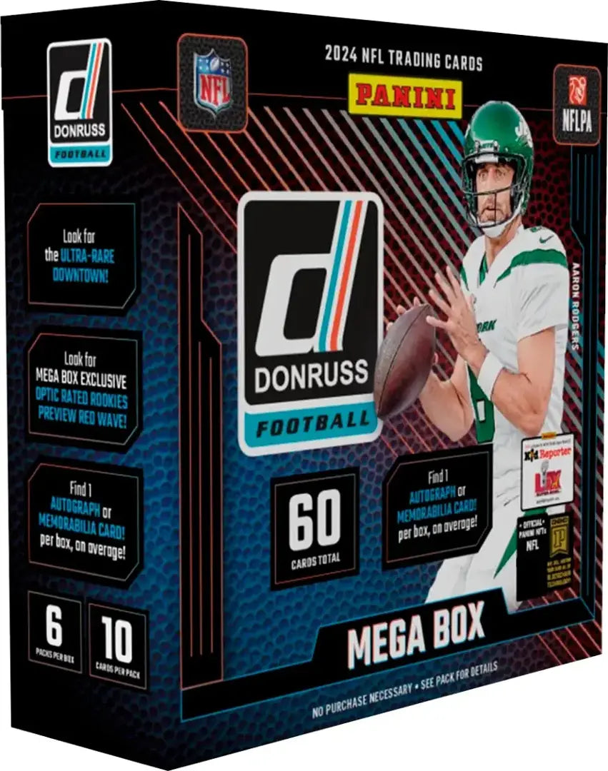 2024 Panini Donruss Football Mega Box - Premium Trading Cards Collection for NFL Fans - Perfect for Collectors, Gifts, and Fantasy Football Enthusiasts